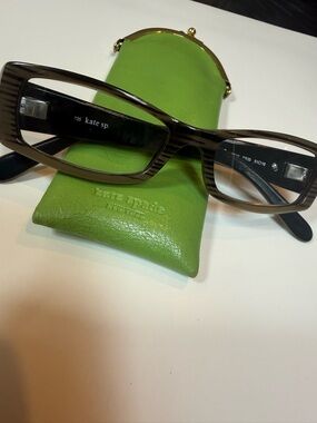 kate spade Brown Rectangular Eyeglasses with Green Case
